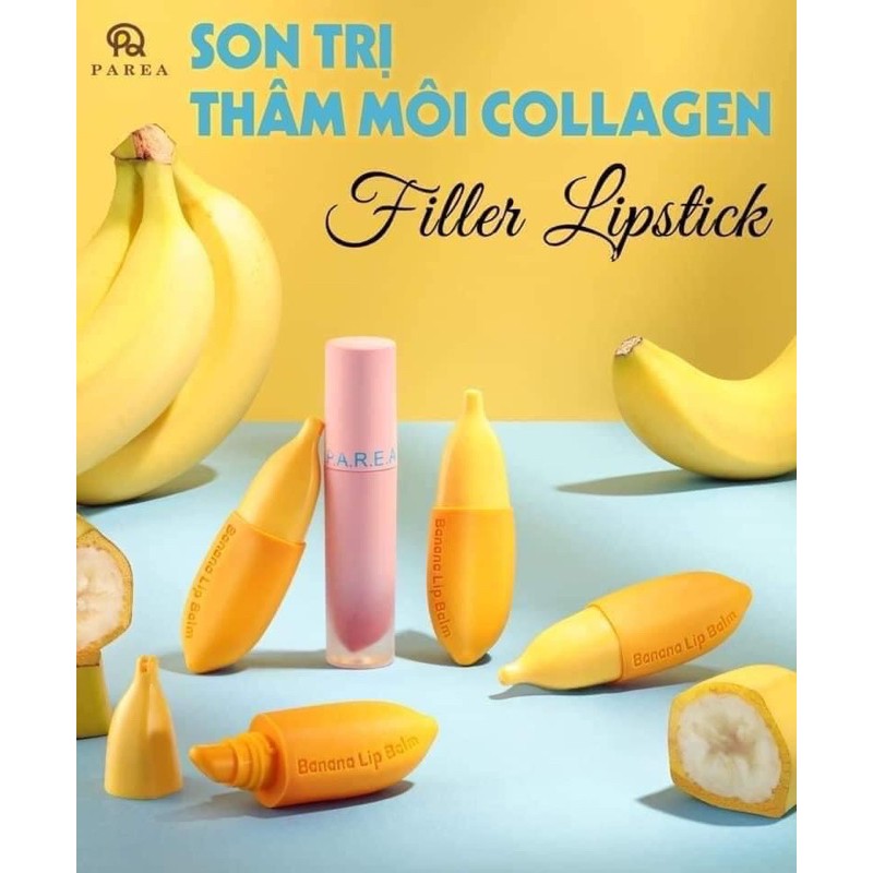 SON CHUỐI FILLER LIPSTICK khử thâm tặng son dưỡng freeship chính hãng mua 1 tặng 1