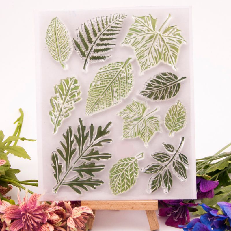 Con Dấu Silicone Trong Suốt Hình Chiếc Lá Dùng Trang Trí Album Ảnh