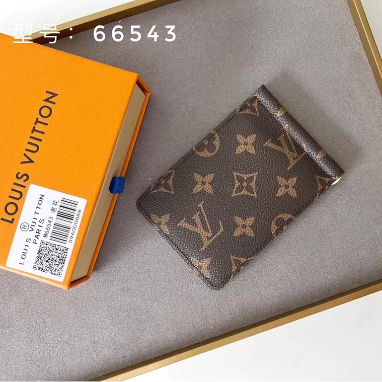 Sẵn sàng giao hàng 100% nguyên bản chính hãng Louis Vuitton LV nam và nữ Kẹp vé monogram mới M66543 Hộp đựng đô la Mỹ