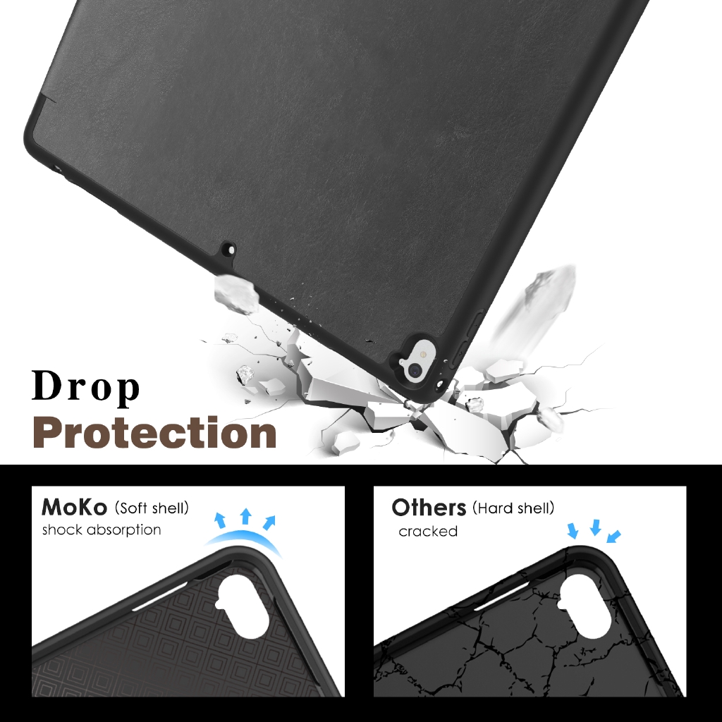 Bao Da PU + TPU Mỏng Nhẹ Kèm Giá Đỡ Bút Cảm Ứng Cho iPad Pro 12.9 2017 / 2015 (1st &amp; 2nd)