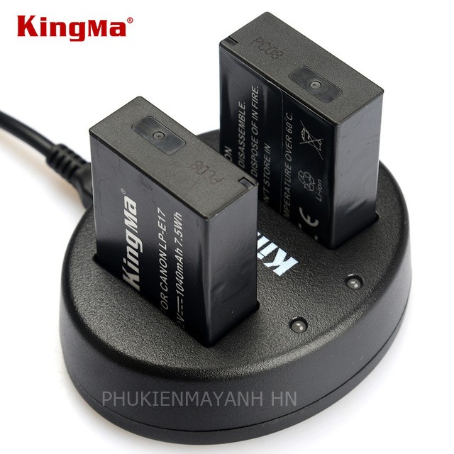 Bộ 2 Pin Sạc Đôi Canon LP-E17 - Kingma Chính Hãng Dùng cho máy ảnh canon EOS Rp/ EOS M3,M5,M6,750D,760D,77D,800D và 200D