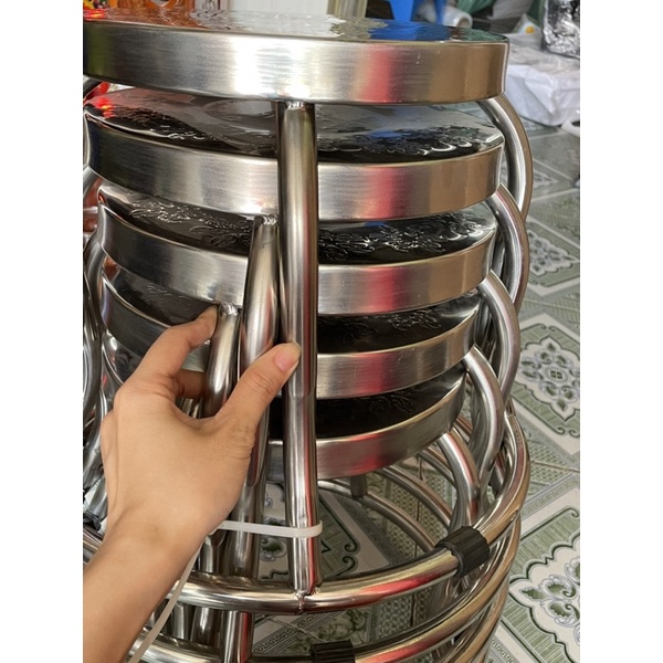 Ghế inox WIN phi 19 chân thấp có hình thấp phía sau