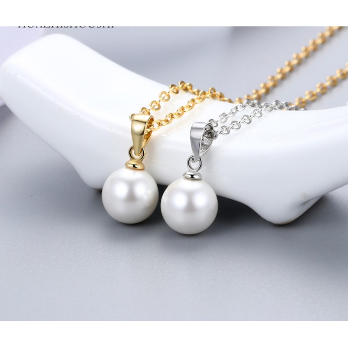 Chốt mặt dây chuyền đính hạt trai đơn giản