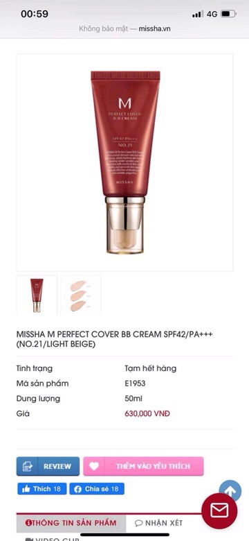 HÀNG CÓ SẴN - BB Cream của Misha