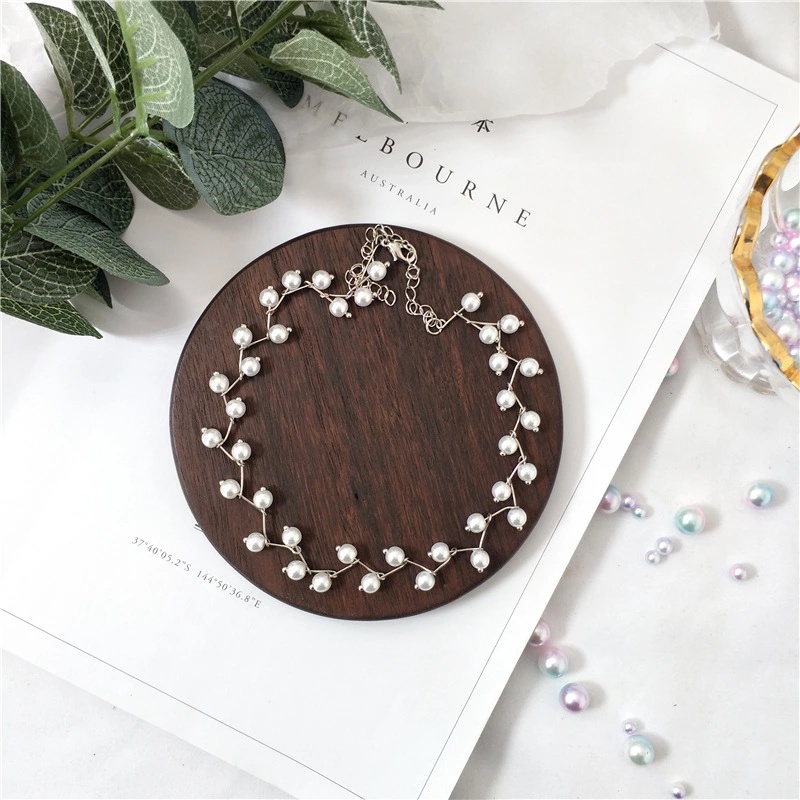 Vòng cổ choker đính ngọc trai giả thanh lịch dành cho nữ