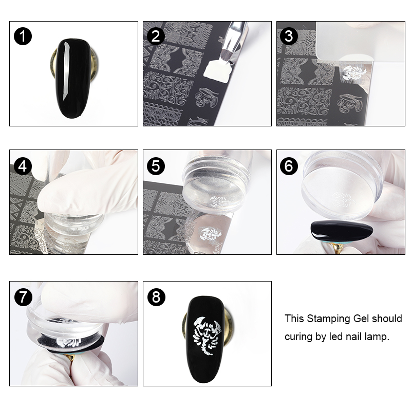 Bộ sơn gel trang trí móng tay in hình Rosalind