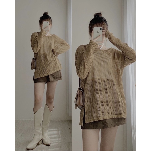 [Video thật]Set áo lưới và áo yếm L02, áo lưới form rộng phong cách. Áo yếm croptop mix áo lưới phong cách cực trendy.