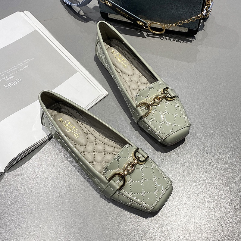 Giày búp bê IELGY mũi vuông thoải mái thời trang mùa thu dành cho nữ