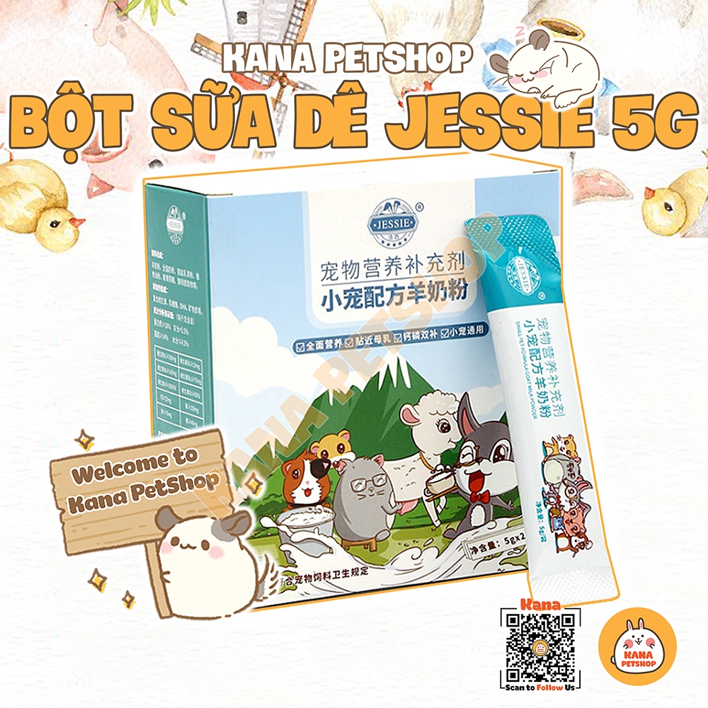 Bột Sữa Dê JESSIE 🐹FREESHIP🐹 Gói Sữa Dê 𝗝𝗘𝗦𝗦𝗜𝗘 Đồ Ăn Dặm Cho Hamster, Thức Ăn Cho Thỏ, Bọ, Chó, Mèo