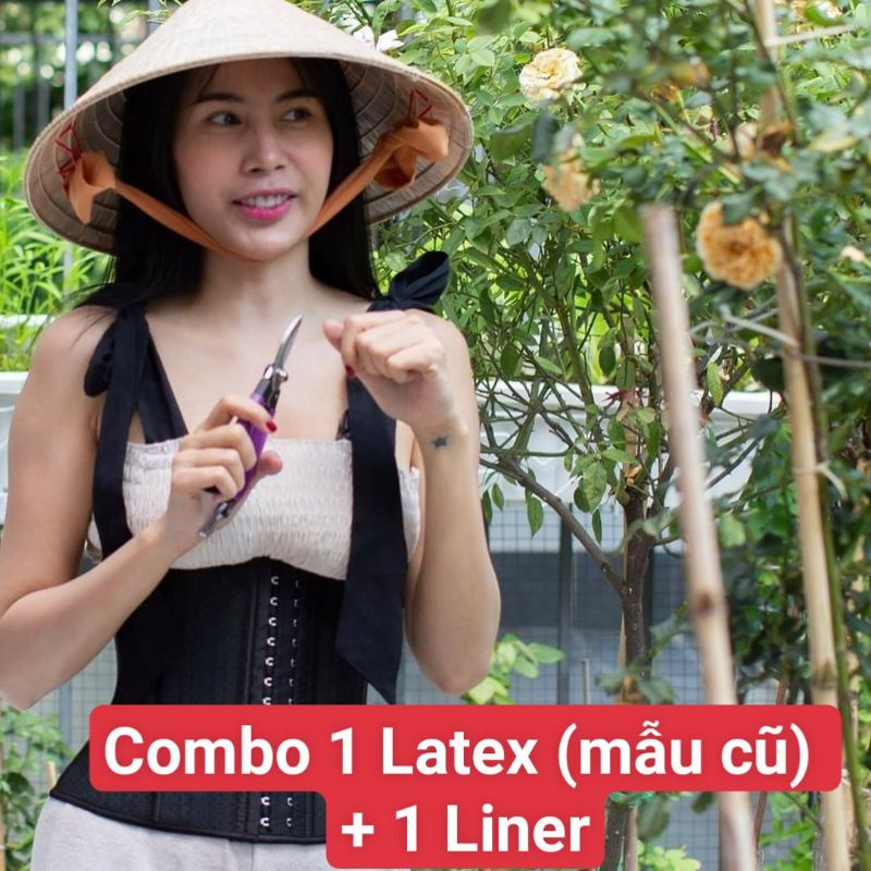 Combo Gen bụng latex corset chuẩn (mẫu cũ) + 1 liner