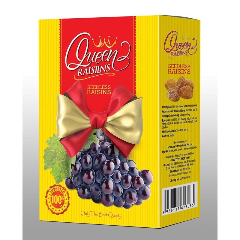 [Hàng Tết 2022] - Nho Khô Raisin King/Queen Các Hãng Hộp 100g Hàng Đẹp