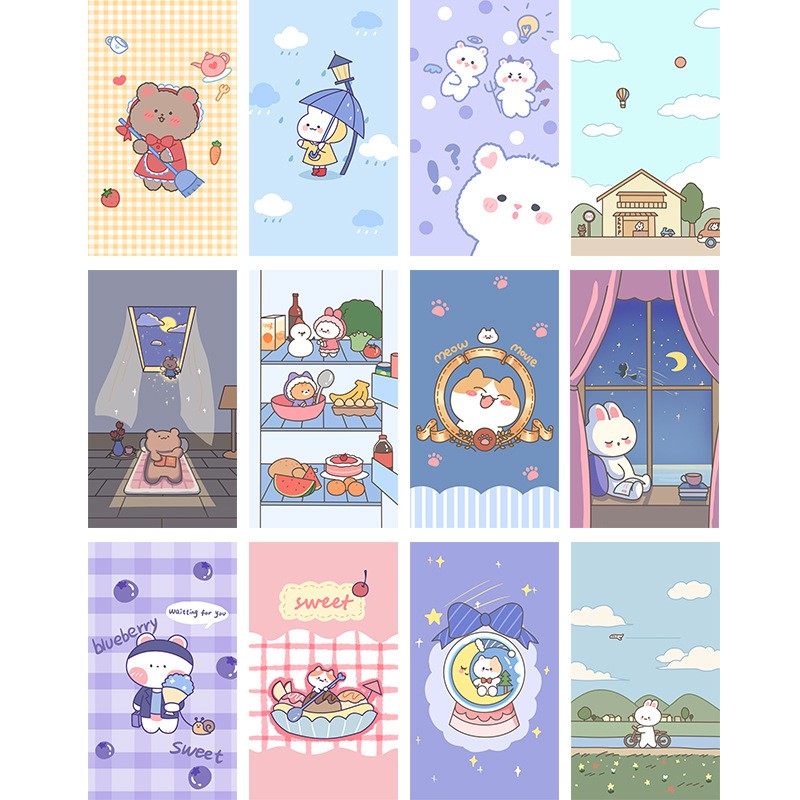 Set Tranh Ảnh Decor + Sticker 💖 POSTCARD MOONRISE KINGDOM Trang Trí Phòng Bàn Học Treo Tường Phụ Kiện Chụp Ảnh Hàn Quốc