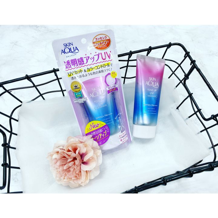 Kem chống nắng nâng tông Sunplay Skin Aqua Tone Up UV Essence Lavender SPF50+ PA++++ 50g dành cho mọi loại da