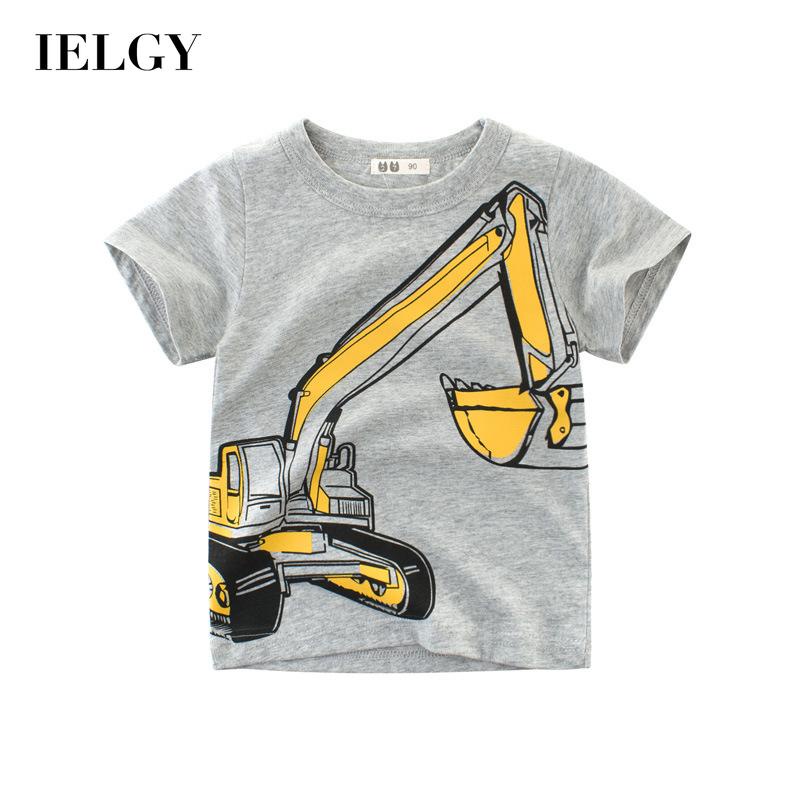 Áo thun IELGY tay ngắn in họa tiết hoạt hình thoải mái phong cách Hàn Quốc dành cho bé trai