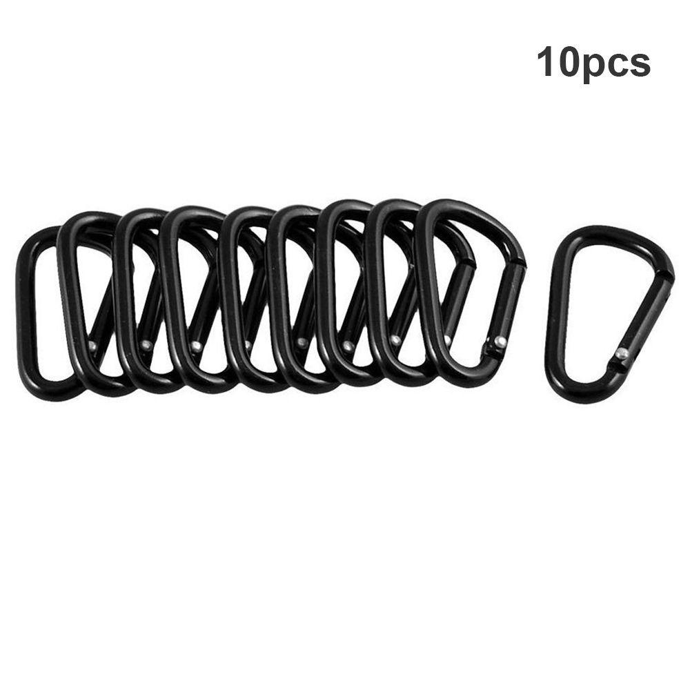 Móc Khóa Carabiner Hình Chữ D Bằng Hợp Kim Nhôm Màu Đen