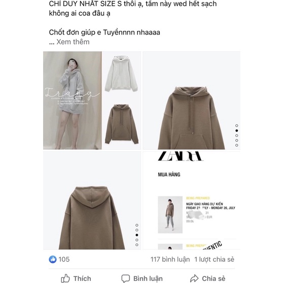 BÁN SỈ ÁO HODIE MŨ TÚI TRƯỚC MÀU BE VÀ GHI CHO NỮ