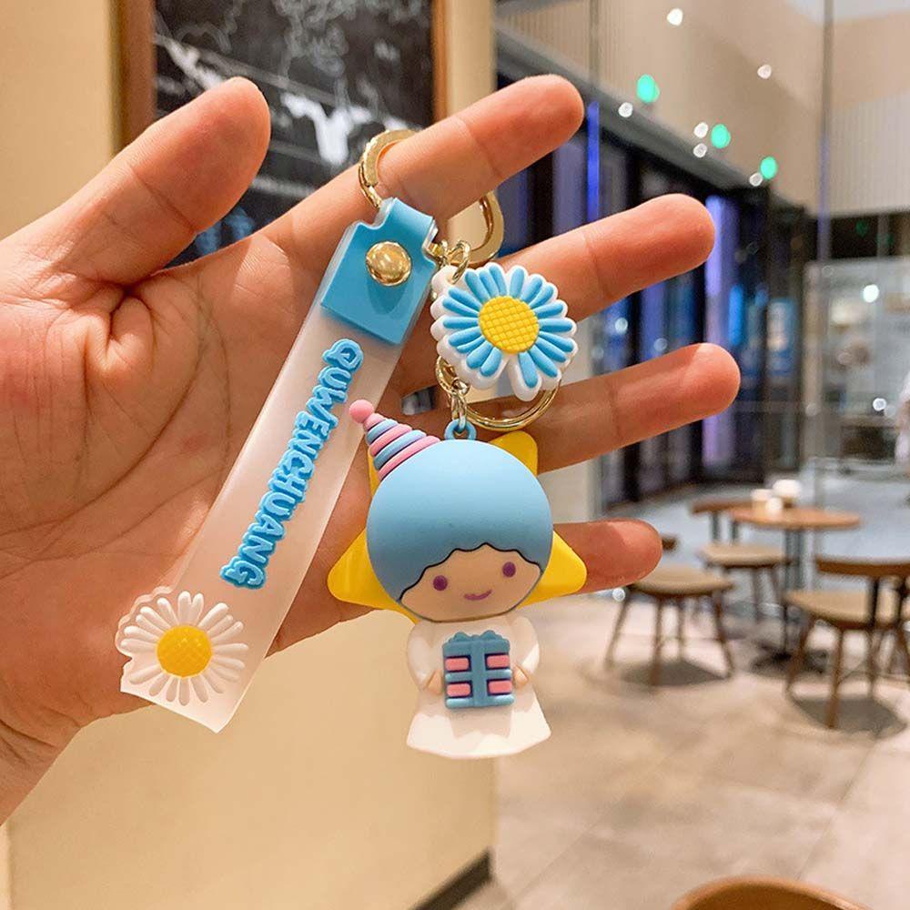 Móc Khóa Hình Mèo Kitty Đính Banh Xù Dễ Thương