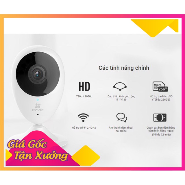 Camera EZVIZ C2C Chính Hãng HD 720P - Bảo Hành 12 Tháng