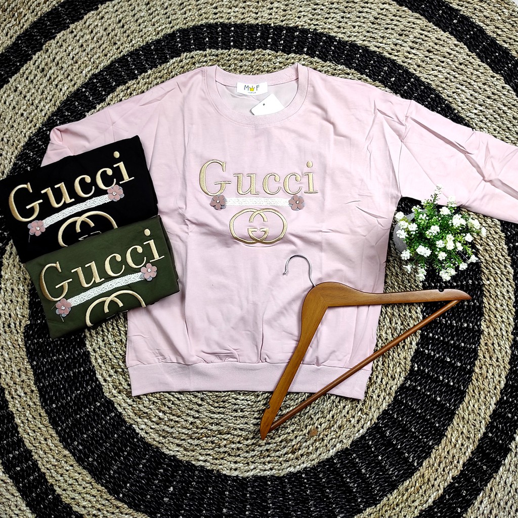 Gucci Áo Sơ Mi Tay Dài Thiết Kế Trẻ Trung Hợp Thời Trang Cho Bạn Gái