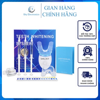 Máy làm trắng răng tại nhà Smile Kit, Bộ tẩy răng bằng gel thiên nhiên hiệu quả, lên tone sau 7 ngày, TẶNG KEM ĐÁNH RĂNG
