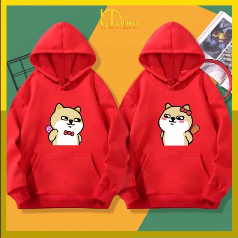 Áo hoodie cặp nam nữ in Dog dễ thương Ms05