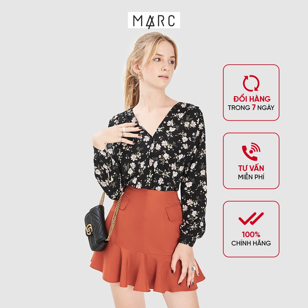 Váy nữ MARC FASHION mini hạ eo bèo nhấn nắp túi