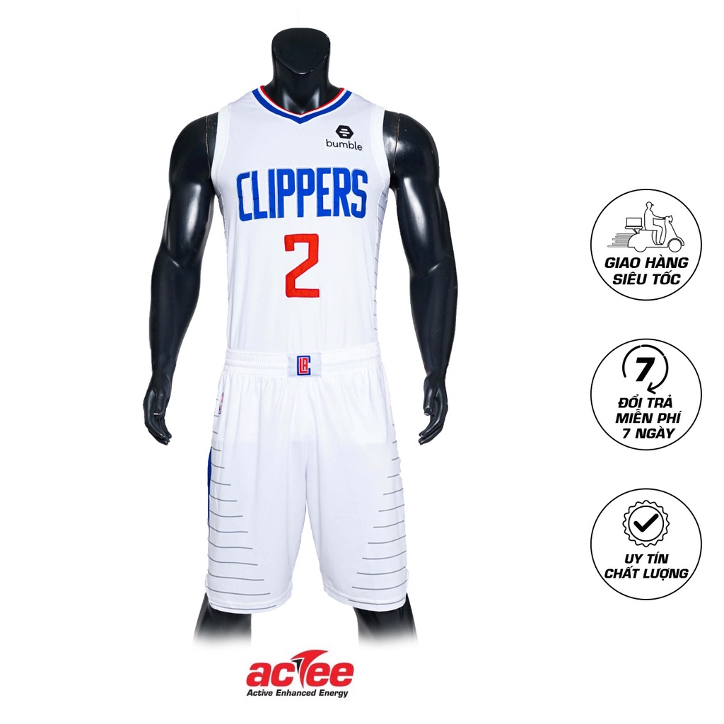Đồ bóng rổ Actee LA Clippers màu Trắng