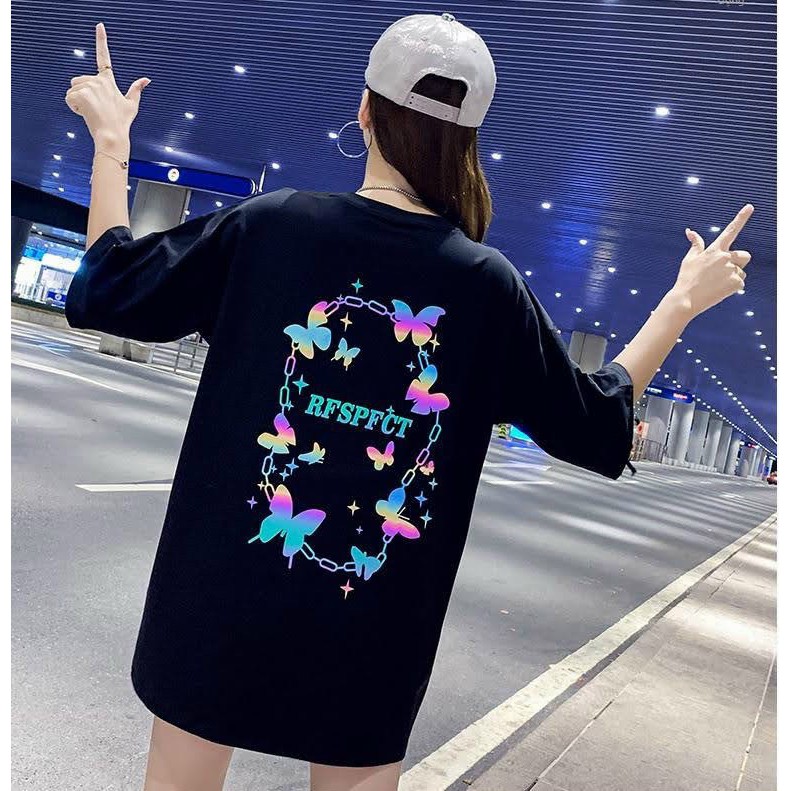 &lt;FREE SHIP&gt; Áo thun nam nữ unisex tay lỡ in phản quang chất thun co giãn 4 chiều (psconb)