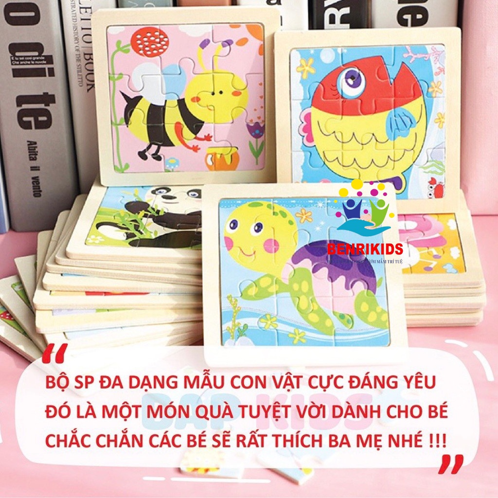 Đồ Chơi Tranh Ghép Gỗ, Set 5 Tranh Lắp Ráp 9 Mảnh Nhiều Chủ Đề Cho Bé Lựa Chọn