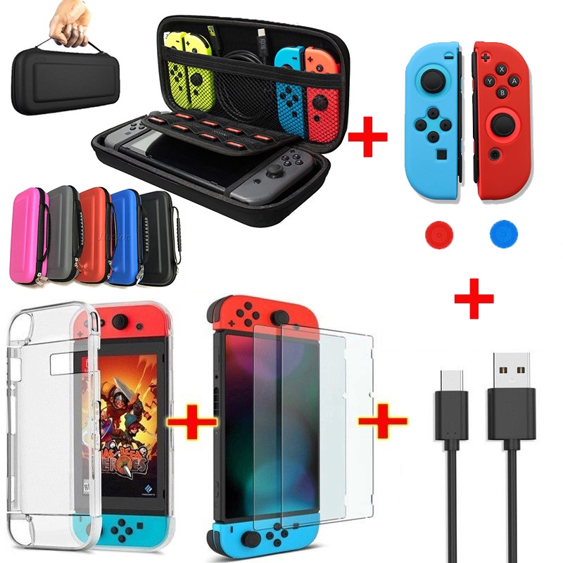 Túi EVA Cứng Đựng Tay Cầm Điều Khiển Chơi Game Nitendo Switch 6 Trong 1