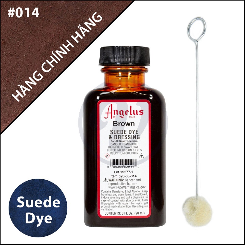 Brown 014 - Màu nhuộm da lộn cao cấp ANGELUS Suede Dye 90ml (3Oz)