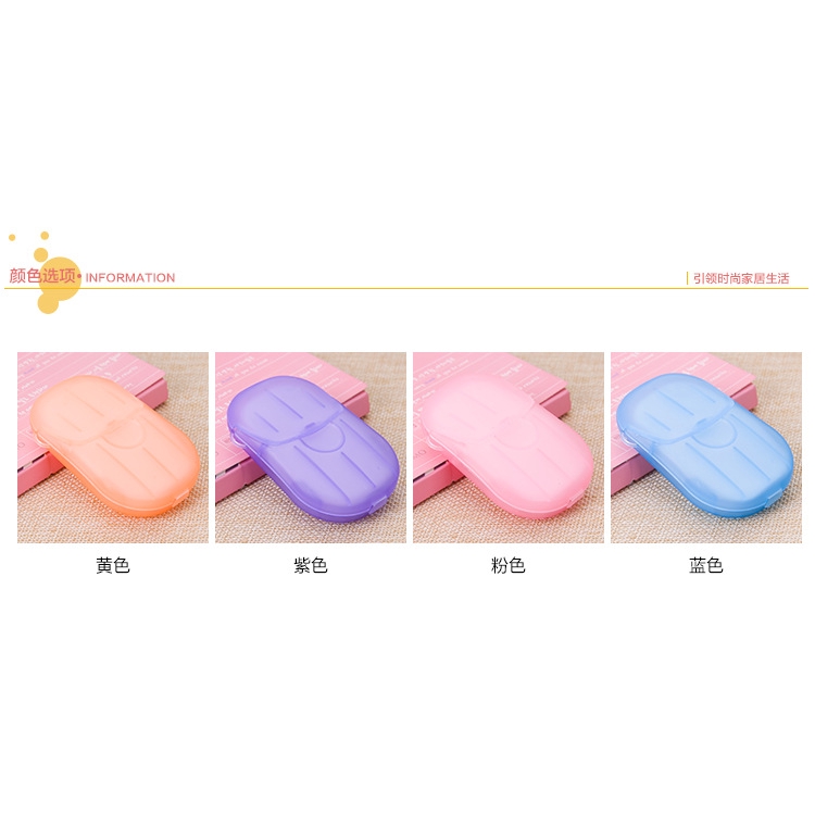 Set 20 xà phòng giấy rửa tay mini dùng một lần khử trùng tiện lợi dành cho đi du lịch