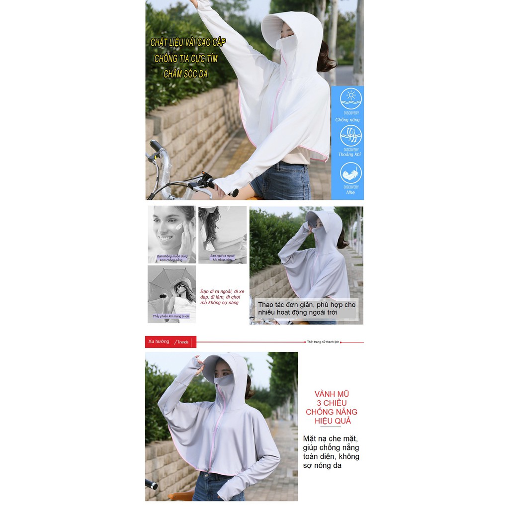 Áo chống nắng nữ chống tia UV - Hàng Quảng Châu Cao Cấp -KinaKino | BigBuy360 - bigbuy360.vn