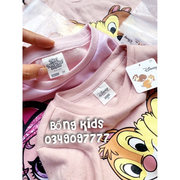 Bộ Nỉ Bé Gái In Hình Delta