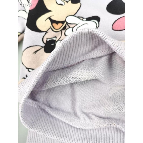 Bộ nỉ Minmie tím cho bé gái sz 0-3y