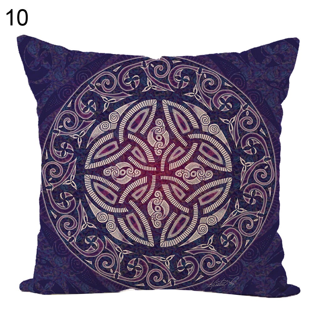 Vỏ gối 45x45cm họa tiết mandala B17 độc đáo