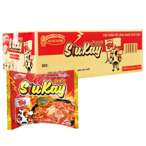 Thùng 24 gói mì SiuKay vị Hải sản/ Vị bò (24 gói x 128g)