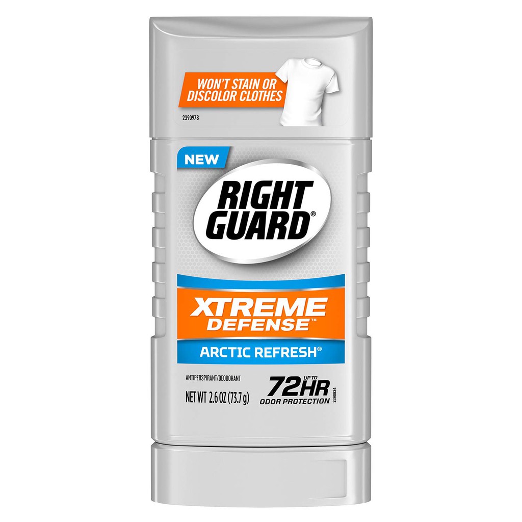 Lăn sáp khử mùi nam Right Guard Xtreme Defense 5 Antiperspirant Deodorant Artic Refresh 73,7g (Mỹ)