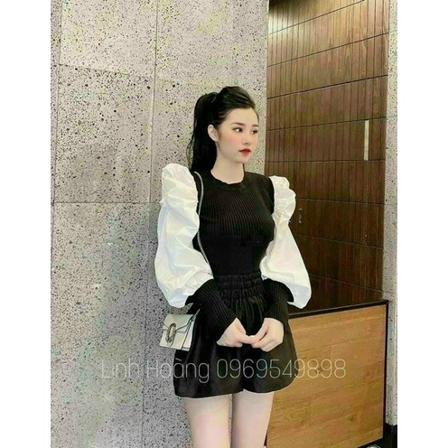 ÁO TIỂU THƯ PHỐI GÂN TAY LOA PHỒNG CỰC XINH H5