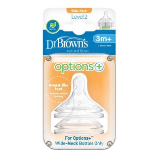 Set 2 núm ty Dr Brown Option Plus cổ rộng - Các size
