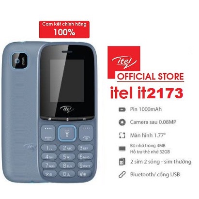 ĐIỆN THOẠI 2 SIM ITEL it2173 PIN BỀN GIÁ RẺ CHÍNH HÃNG BẢO HÀNH 12 THÁNG