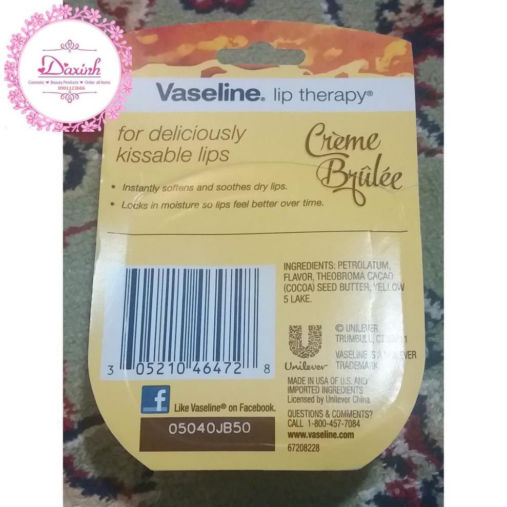 Sáp Dưỡng Môi USA Vaseline - Lip Therapy Crème Brulée Dạng Hũ 7g Vaseline