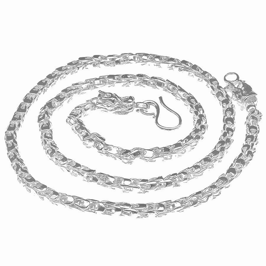 Dây Chuyền Nam Bạc Hiểu Minh DBN024S đầu Rồng 13 Chỉ Chuẩn Bạc chính hãng
