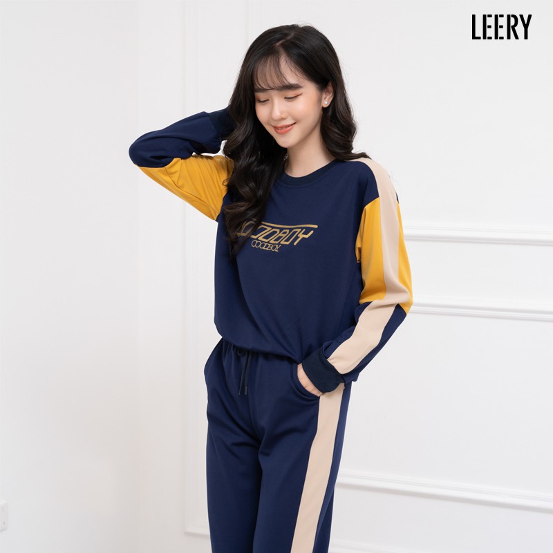 Bộ thể thao nữ LEERY mặc thu đông set bộ nữ sang chảnh đi làm đi chơi chất liệu umi Hàn cao cấp BTT-01