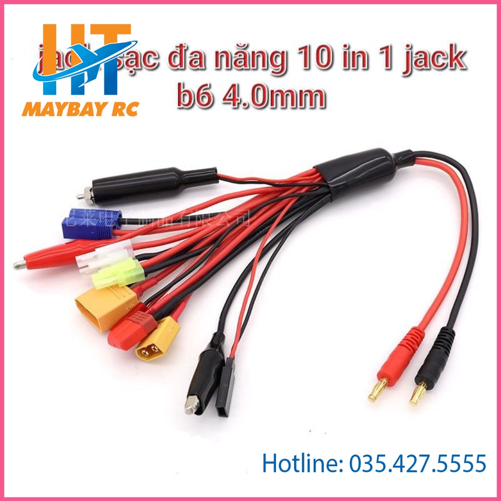 Bộ Jack đa năng 10in1 cho các loại sạc pin