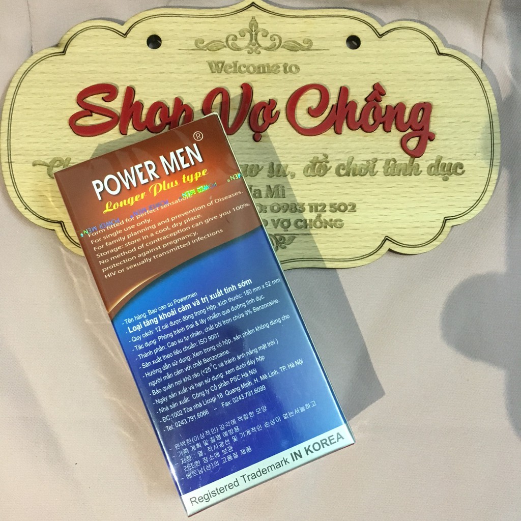 Bao Cao Su Power Men Siêu Mỏng, 489 hạt gai nổi Hộp 12 Chiếc