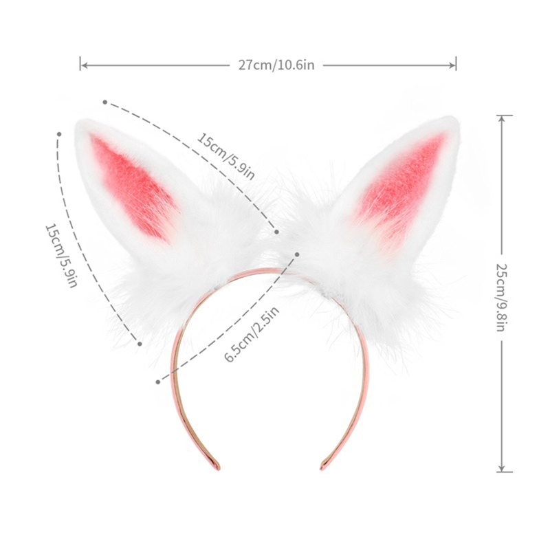 Băng Đô Cài Tóc Hình Tai Thỏ Bằng Lông Nhung Dễ Thương Xinh Xắn