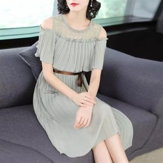 Thanh lý Đầm voan cao cấp xếp ly hàng Quảng Châu newtag