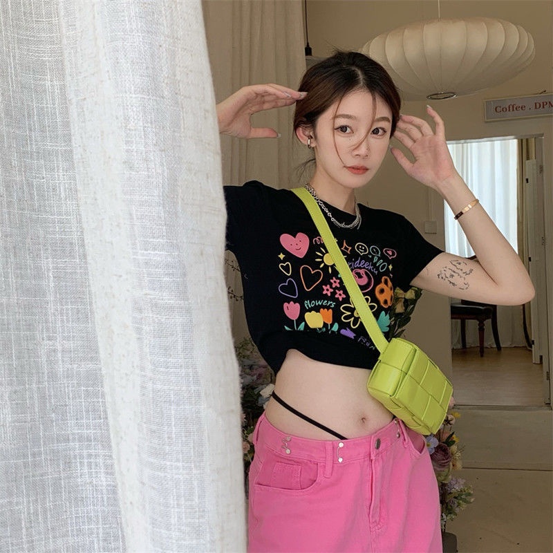 Áo thun croptop COZOKC ngắn tay ôm dáng thời trang cho nữ