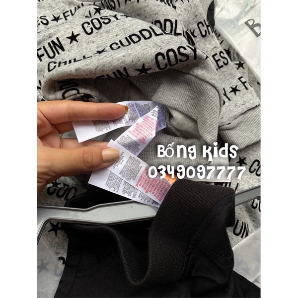 Bộ Nỉ Bé Trai In Chữ Muối Tiêu PR